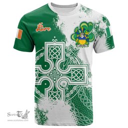 Irish Walter Coat of Arms Irish Family Crest T Shirt Irish Celtic Cross T Shirt
