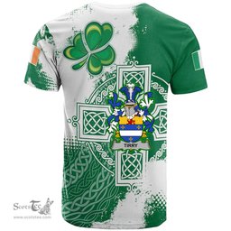 Irish Tirry Coat of Arms Irish Family Crest T Shirt Irish Celtic Cross T Shirt