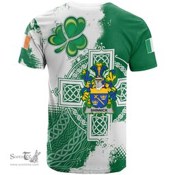 Irish Shinnick Coat of Arms Irish Family Crest T Shirt Irish Celtic Cross T Shirt