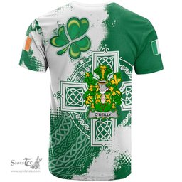 Irish Reilly or O Reilly Coat of Arms Irish Family Crest T Shirt Irish Celtic Cross T Shirt