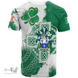 Irish Scanlon or O Scanlan Coat of Arms Irish Family Crest T Shirt Irish Celtic Cross T Shirt