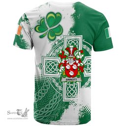Irish Sinnott or Synnott Coat of Arms Irish Family Crest T Shirt Irish Celtic Cross T Shirt