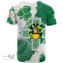 Irish Tanner Coat of Arms Irish Family Crest T Shirt Irish Celtic Cross T Shirt