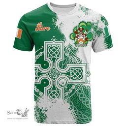 Irish Wolverston Coat of Arms Irish Family Crest T Shirt Irish Celtic Cross T Shirt