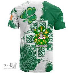 Irish Rooney or O Rooney Coat of Arms Irish Family Crest T Shirt Irish Celtic Cross T Shirt