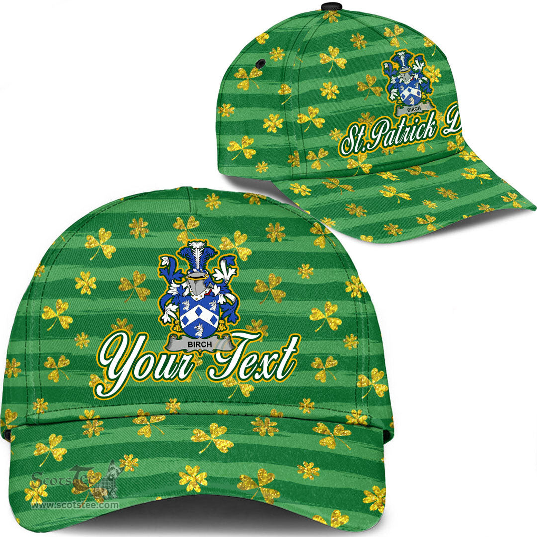 Irish Birch Coat Of Arms Family Crest Personalized Custom Ireland Cap Irish Golden Irish Shamrock