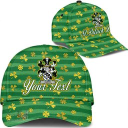 Irish Cuffe Coat Of Arms Family Crest Personalized Custom Ireland Cap Irish Golden Irish Shamrock