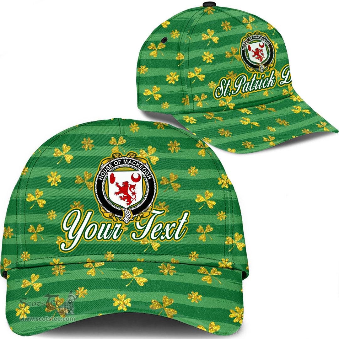 Irish House of MACKEOGH Coat Of Arms Family Crest Personalized Custom Ireland Cap Irish Golden Irish Shamrock