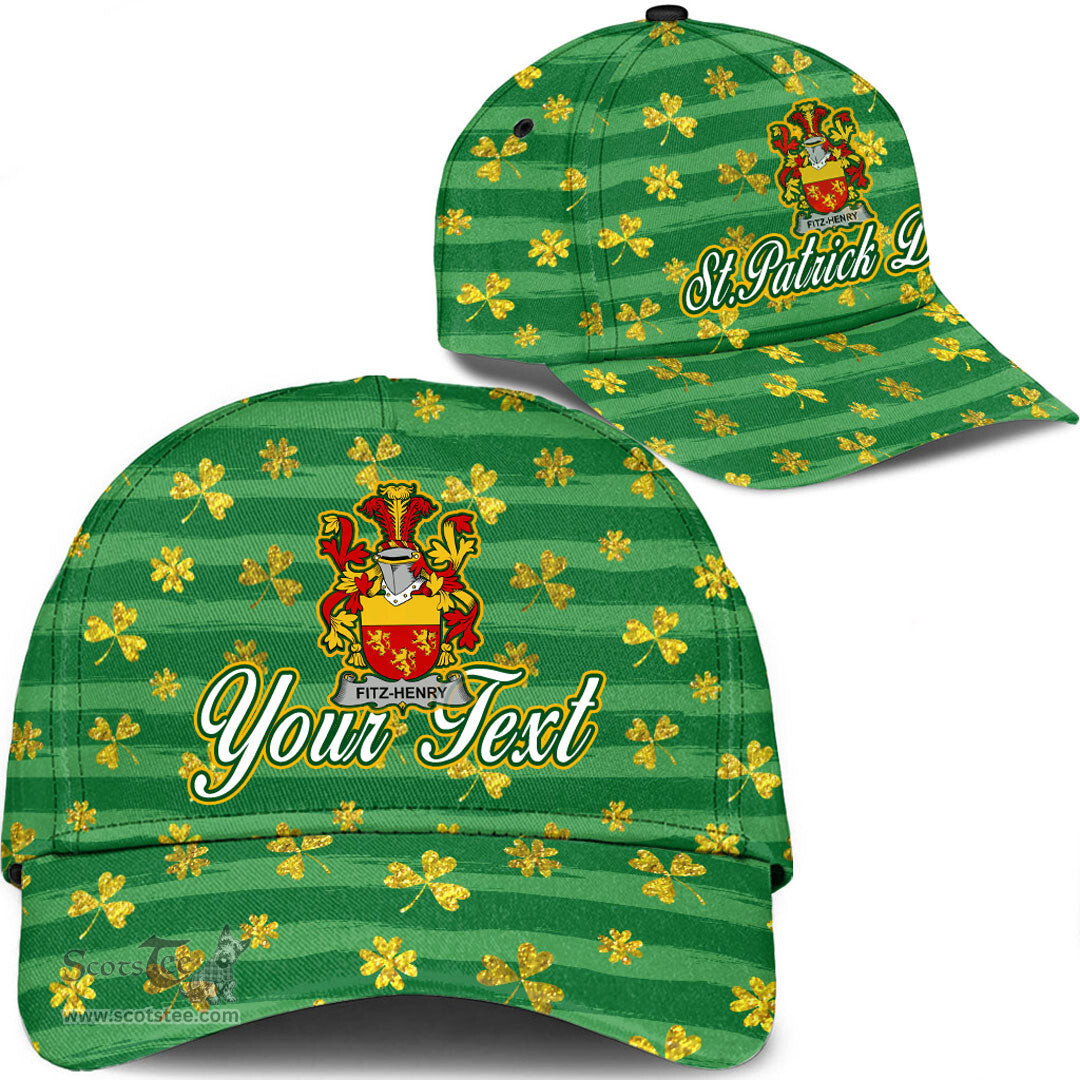 Irish Fitz Henry Coat Of Arms Family Crest Personalized Custom Ireland Cap Irish Golden Irish Shamrock