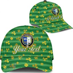 Irish House of MACSHEEHY Coat Of Arms Family Crest Personalized Custom Ireland Cap Irish Golden Irish Shamrock