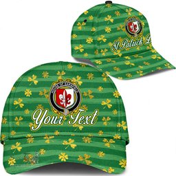 Irish House of SARSFIELD Coat Of Arms Family Crest Personalized Custom Ireland Cap Irish Golden Irish Shamrock