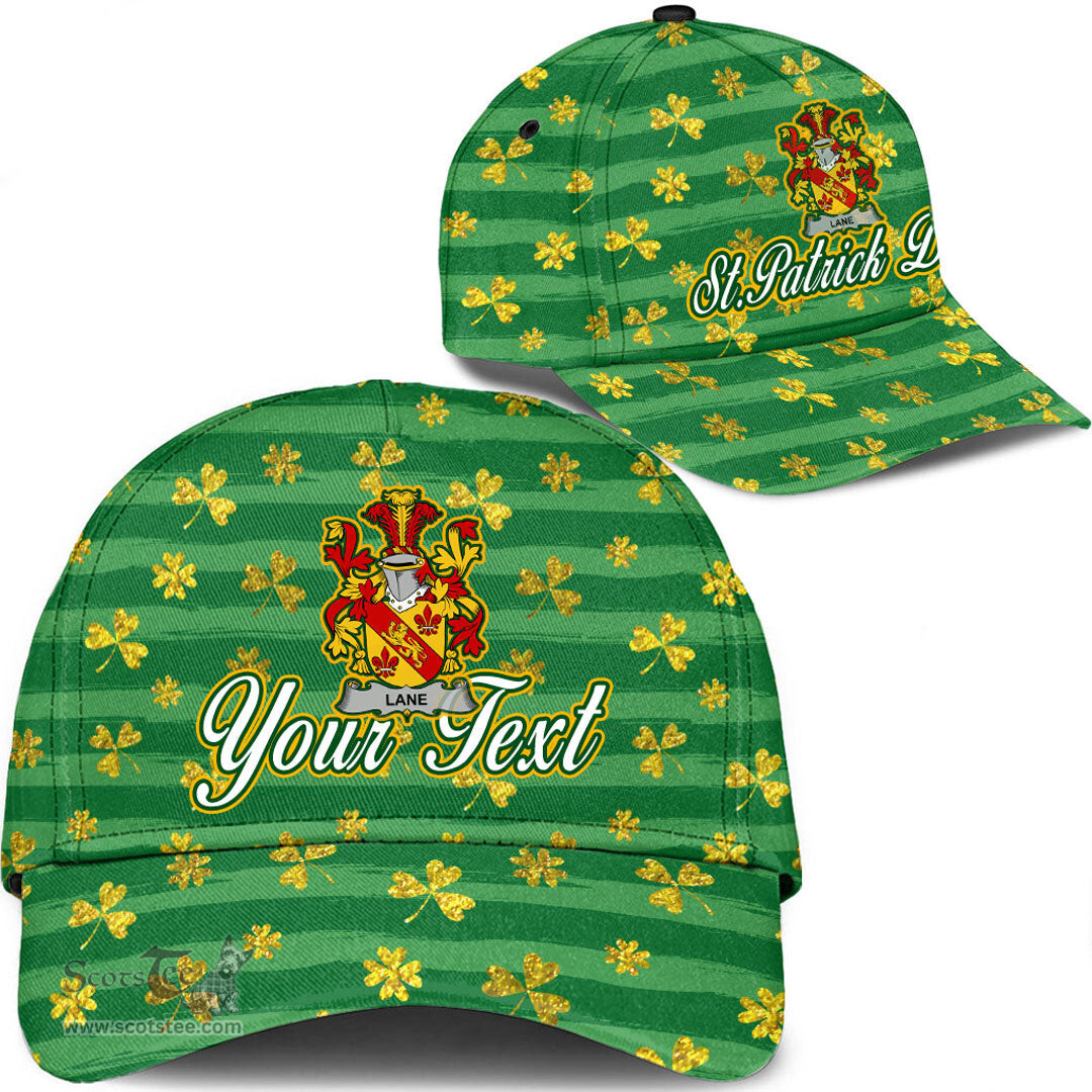 Irish Lane Coat Of Arms Family Crest Personalized Custom Ireland Cap Irish Golden Irish Shamrock