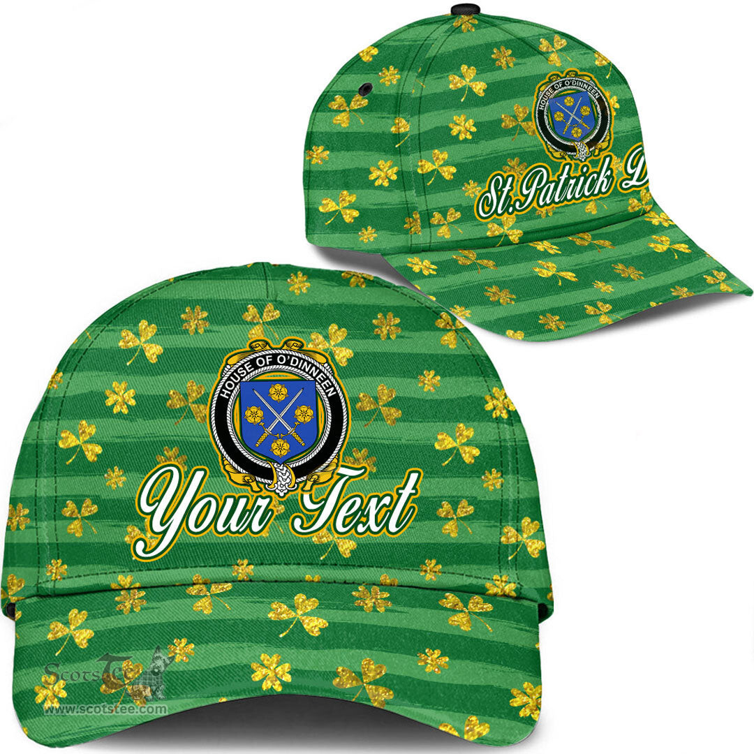 Irish House of O DINNEEN Coat Of Arms Family Crest Personalized Custom Ireland Cap Irish Golden Irish Shamrock