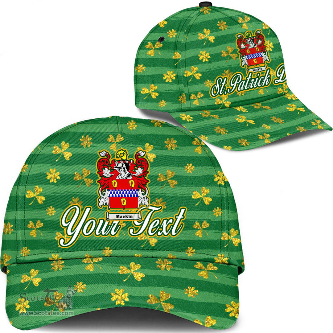 Irish Mackin Coat Of Arms Family Crest Personalized Custom Ireland Cap Irish Golden Irish Shamrock
