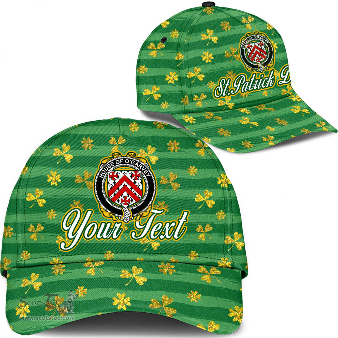 Irish House of O GARVEY Coat Of Arms Family Crest Personalized Custom Ireland Cap Irish Golden Irish Shamrock