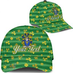Irish Olde Coat Of Arms Family Crest Personalized Custom Ireland Cap Irish Golden Irish Shamrock