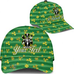 Irish Strong Coat Of Arms Family Crest Personalized Custom Ireland Cap Irish Golden Irish Shamrock