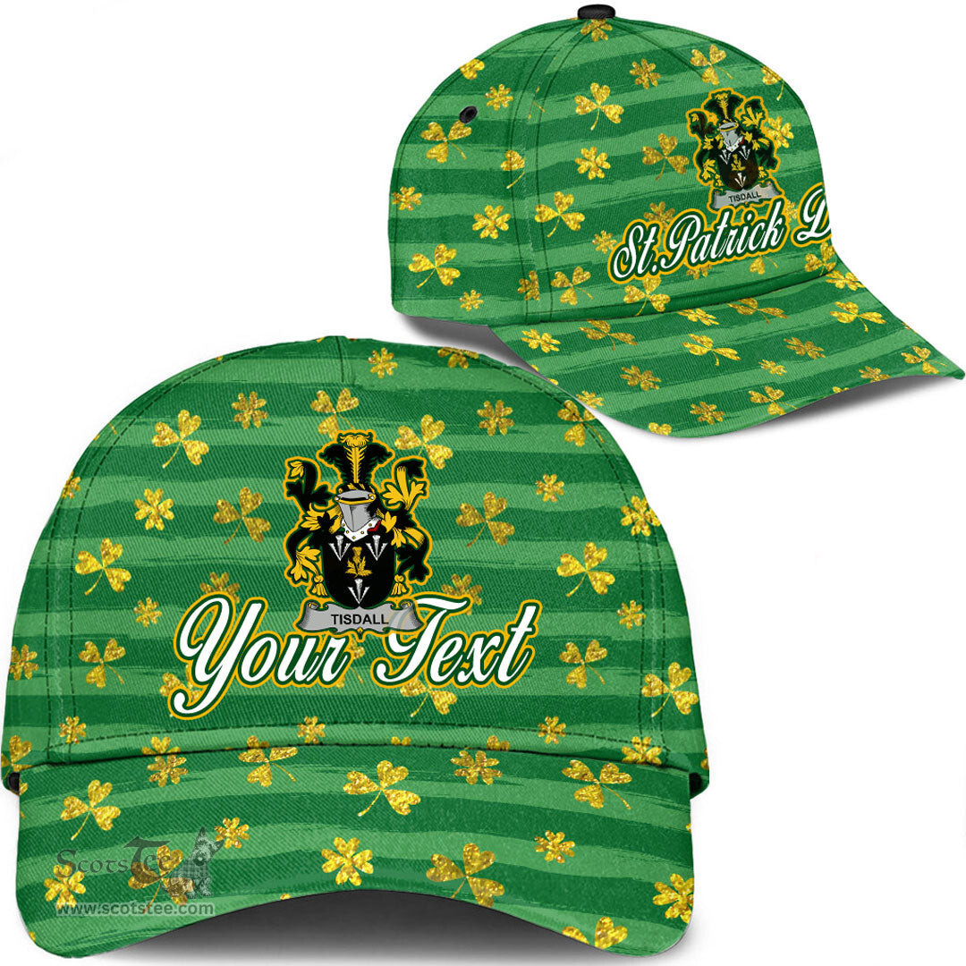 Irish Tisdall or Tisdale Coat Of Arms Family Crest Personalized Custom Ireland Cap Irish Golden Irish Shamrock