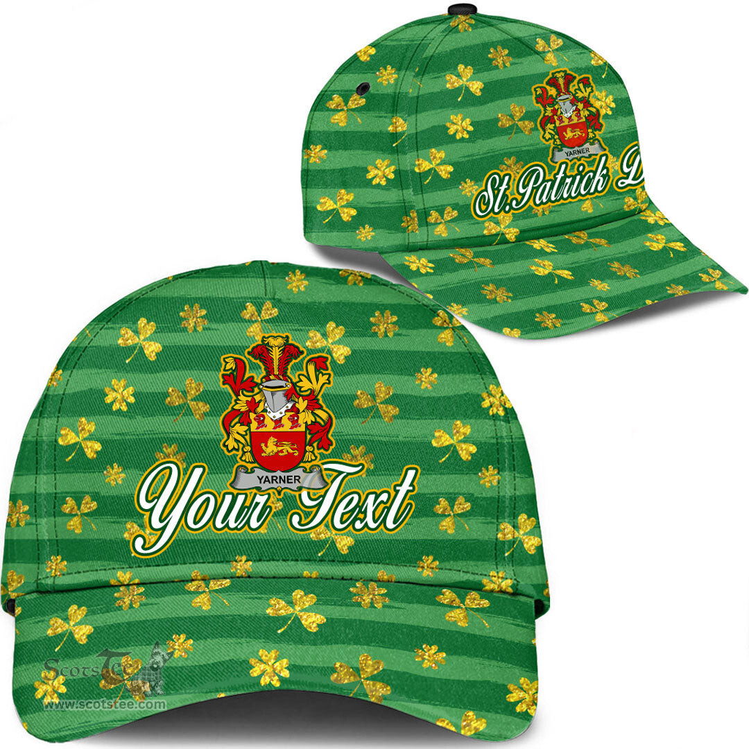 Irish Yarner Coat Of Arms Family Crest Personalized Custom Ireland Cap Irish Golden Irish Shamrock