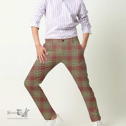 Scottish MacGill Modern Tartan Mens Half Elastic Twill Pants Tartan Plaid Casual Trousers