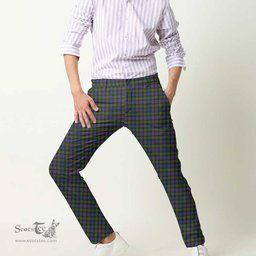 Scottish Murray of Atholl Modern Tartan Mens Half Elastic Twill Pants Tartan Plaid Casual Trousers