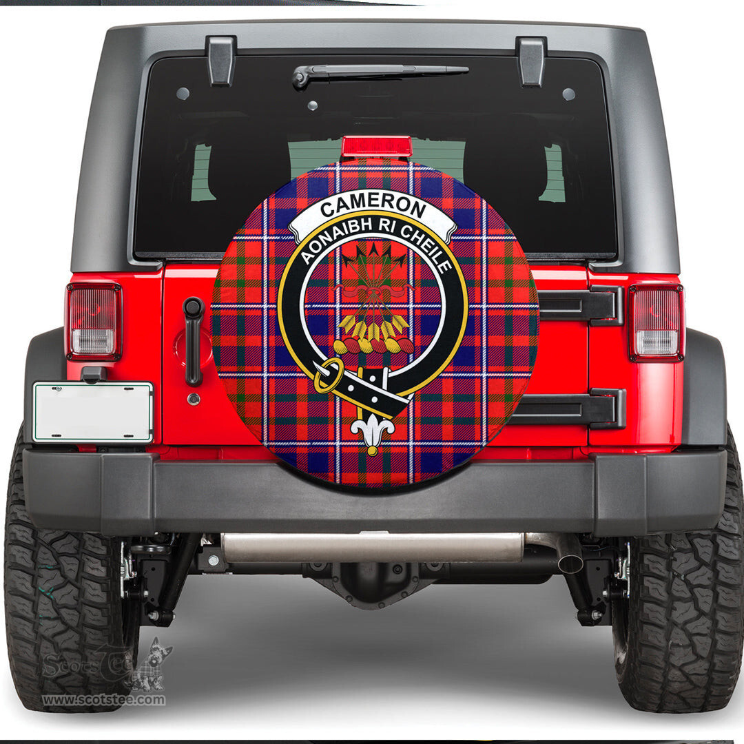 Scottish Cameron of Lochiel Modern Clan Tartan Crest Spare Tire Cover - Show Your Clan Pride