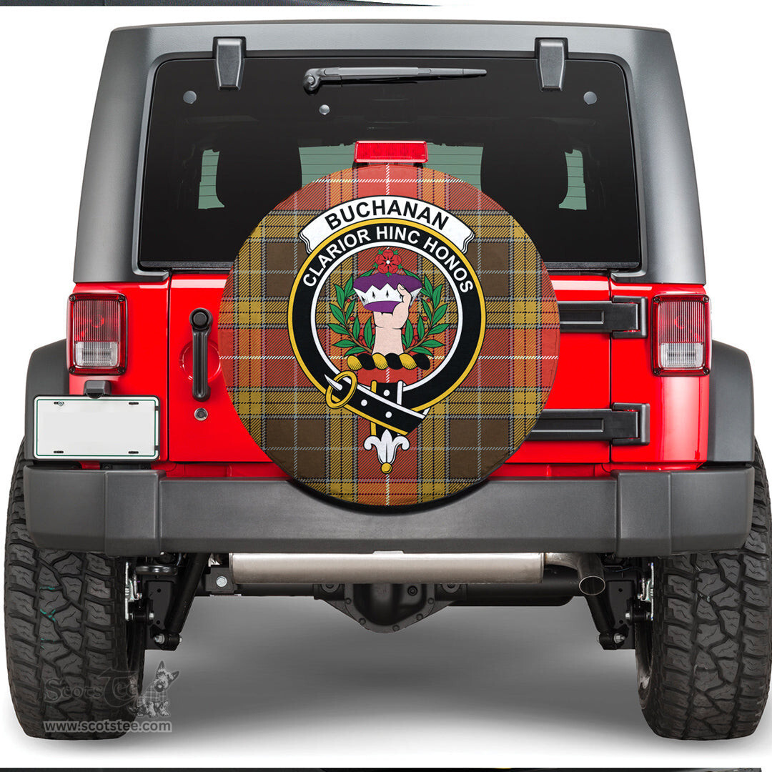 Scottish Buchanan Old Set Weathered Clan Tartan Crest Spare Tire Cover - Show Your Clan Pride