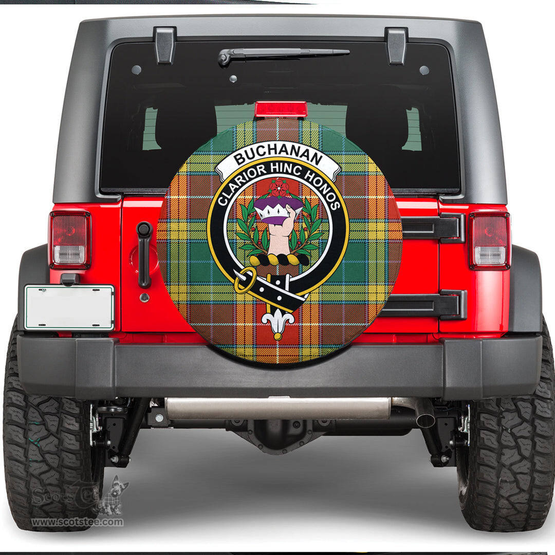 Scottish Buchanan Old Sett Clan Tartan Crest Spare Tire Cover - Show Your Clan Pride