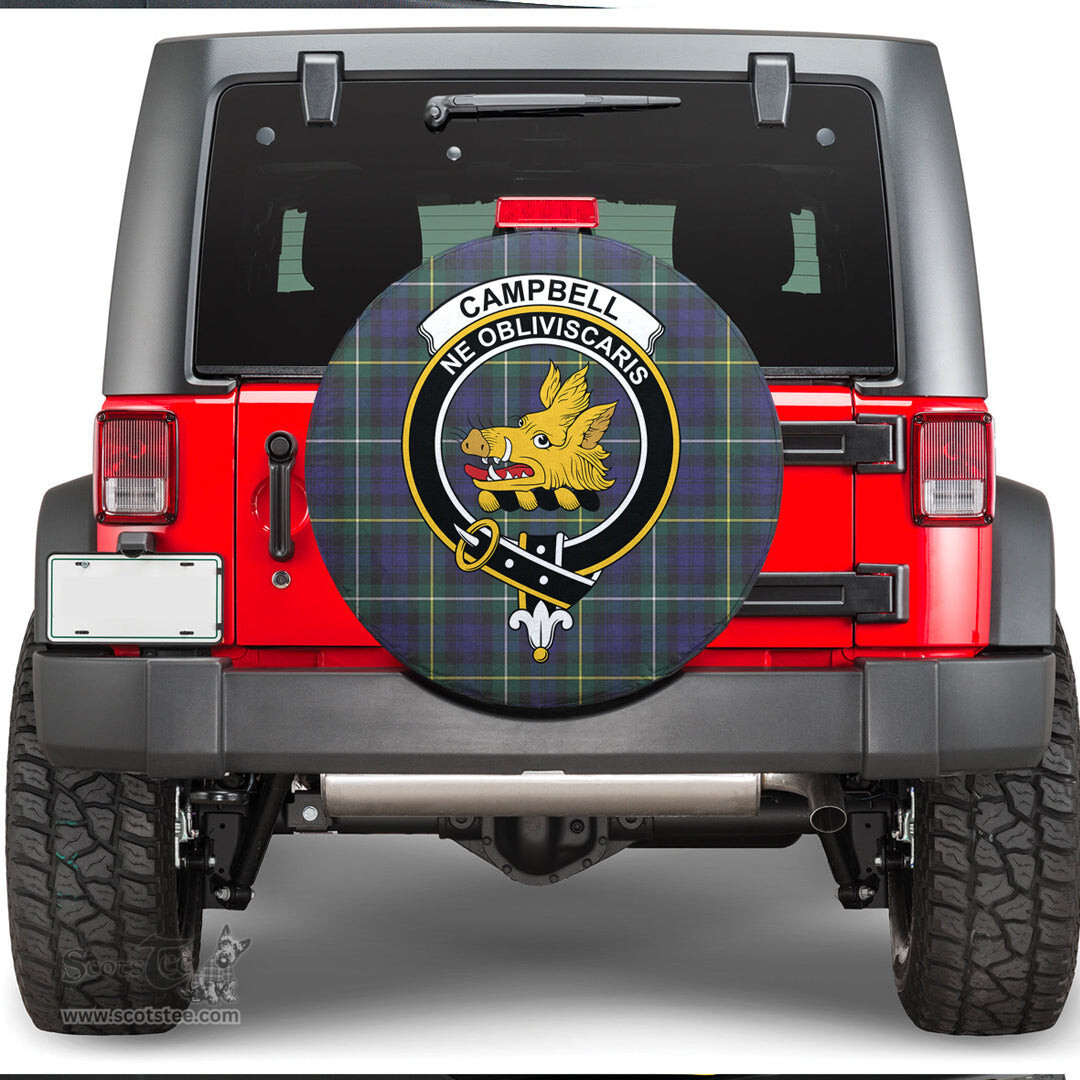 Scottish Campbell Argyll Modern Clan Tartan Crest Spare Tire Cover - Show Your Clan Pride
