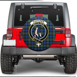 Scottish Fletcher Ancient Clan Tartan Crest Spare Tire Cover - Show Your Clan Pride