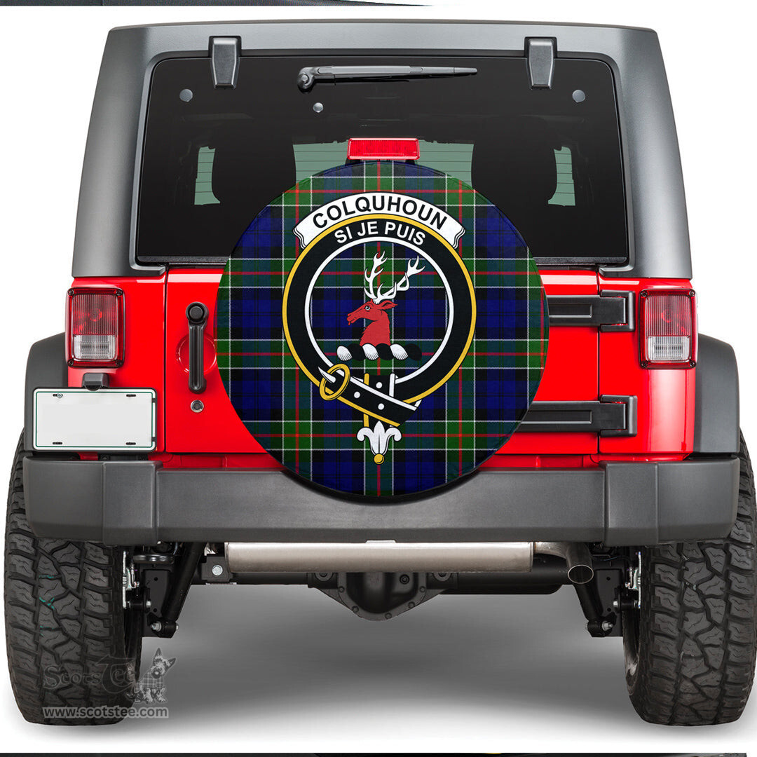 Scottish Colquhoun Modern Clan Tartan Crest Spare Tire Cover - Show Your Clan Pride
