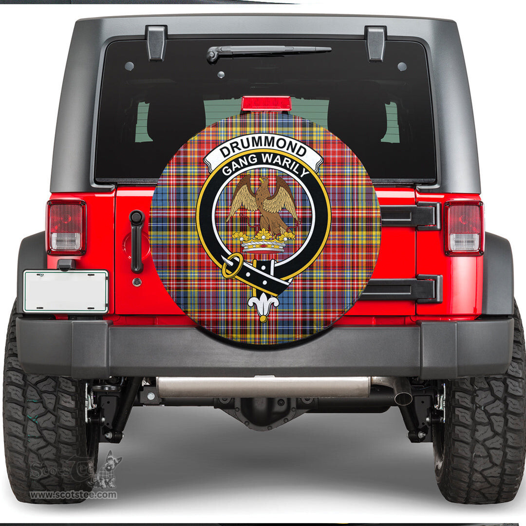 Scottish Drummond of Strathallan Clan Tartan Crest Spare Tire Cover - Show Your Clan Pride