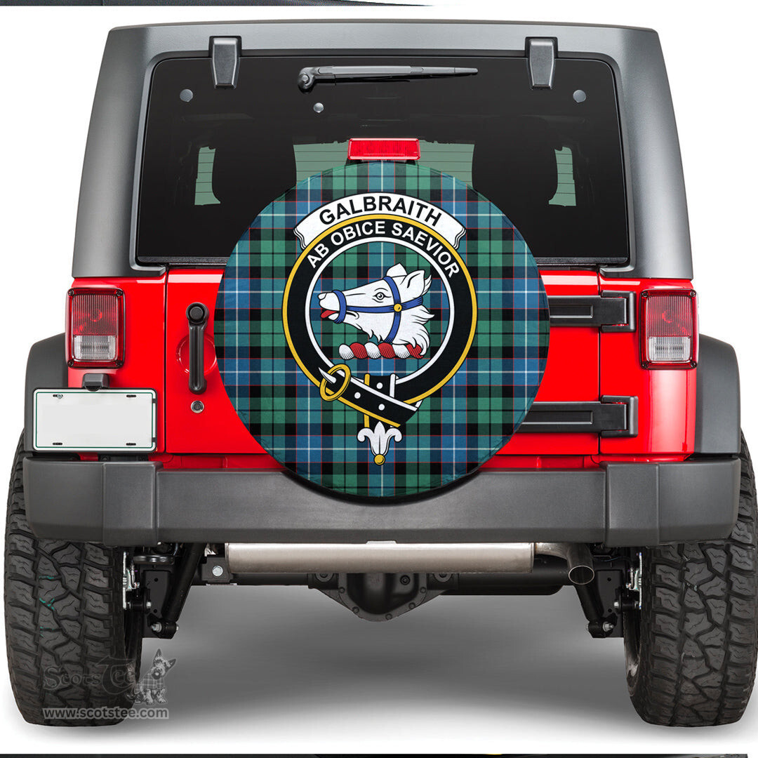 Scottish Galbraith Ancient Clan Tartan Crest Spare Tire Cover - Show Your Clan Pride
