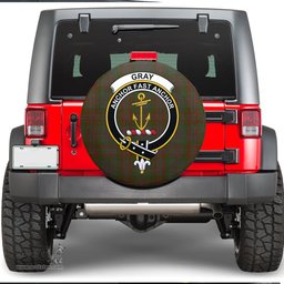 Scottish Gray Clan Tartan Crest Spare Tire Cover - Show Your Clan Pride