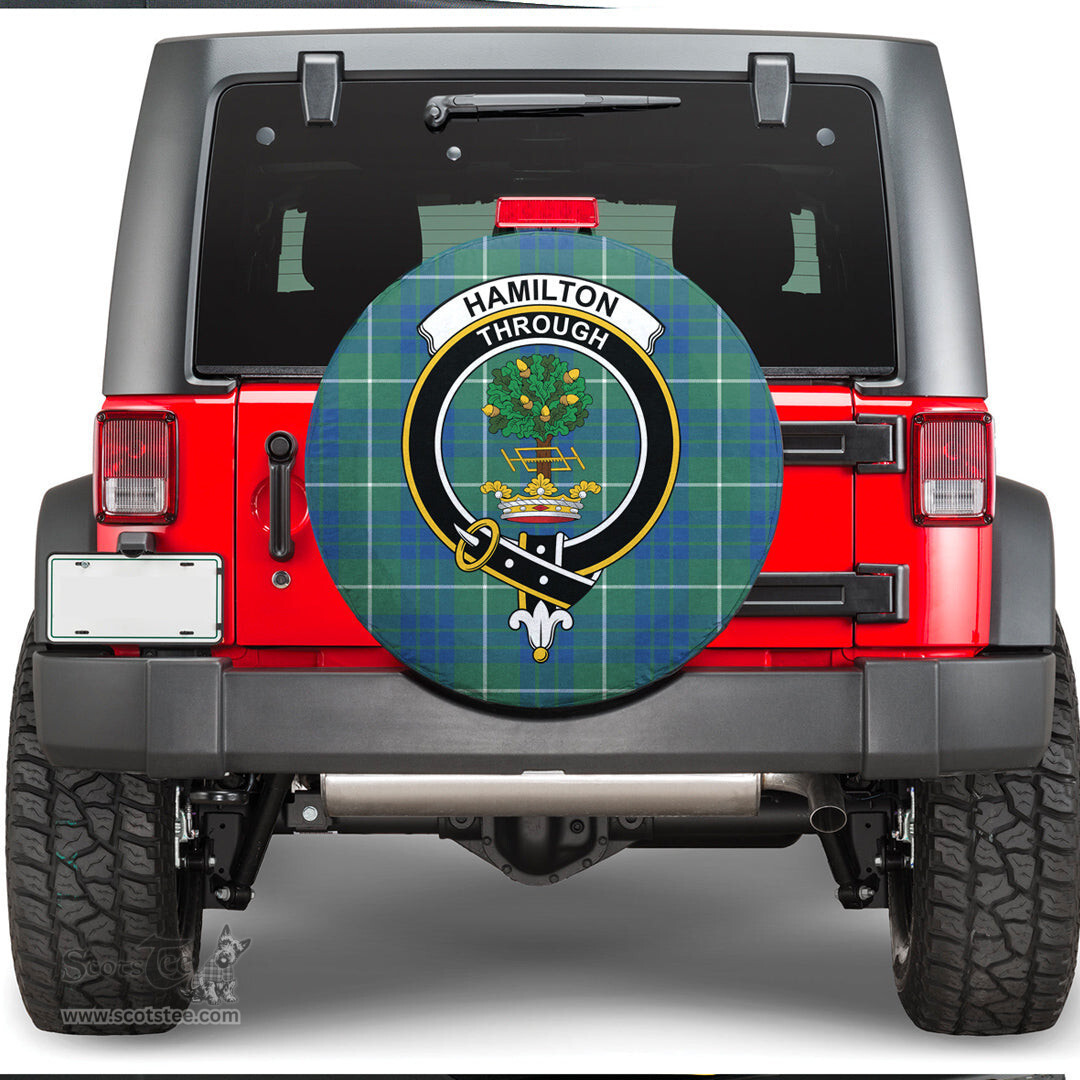 Scottish Hamilton Hunting Ancient Clan Tartan Crest Spare Tire Cover - Show Your Clan Pride