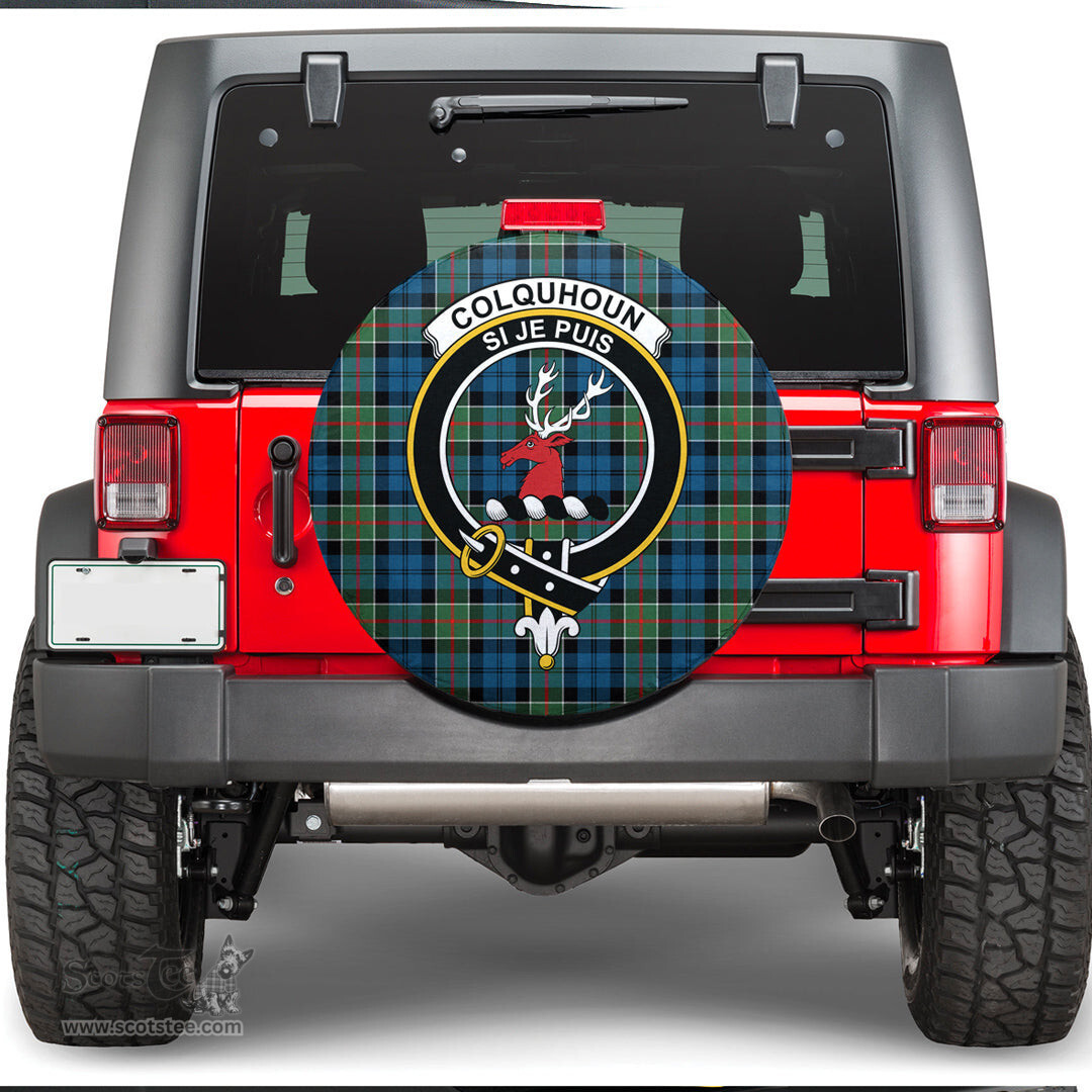 Scottish Colquhoun Ancient Clan Tartan Crest Spare Tire Cover - Show Your Clan Pride