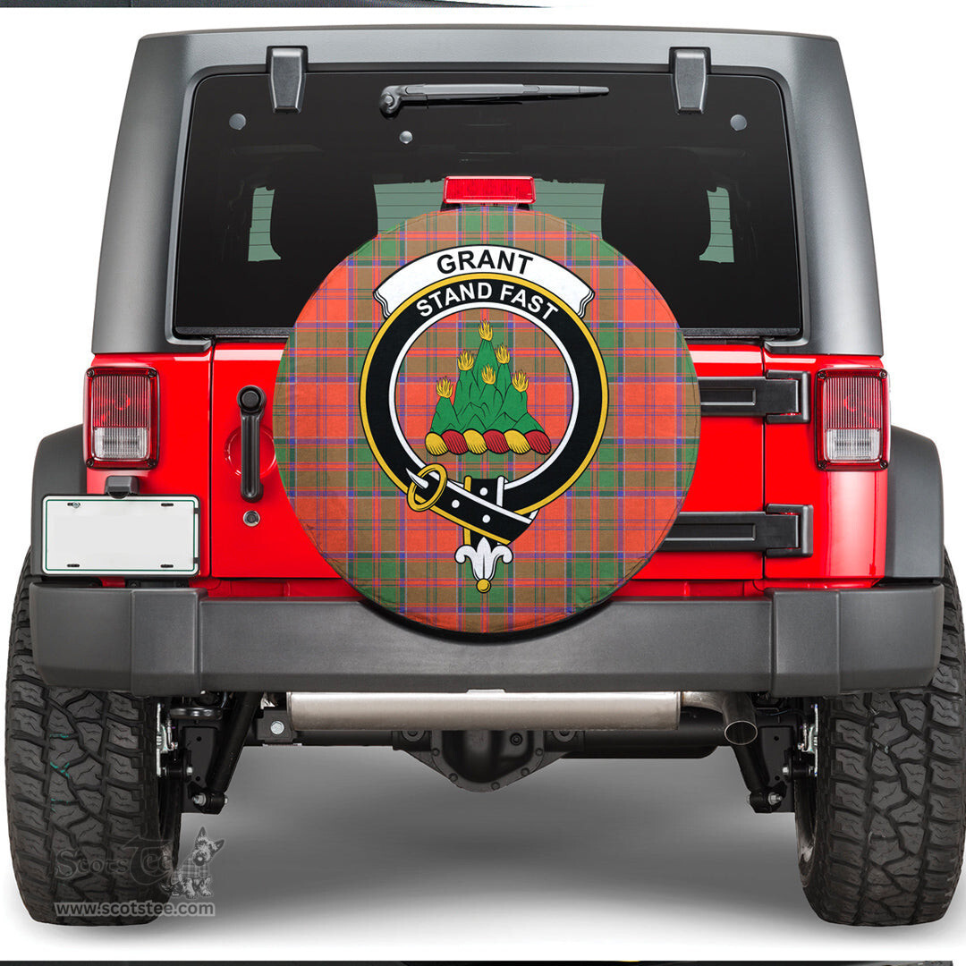 Scottish Grant Ancient Clan Tartan Crest Spare Tire Cover - Show Your Clan Pride