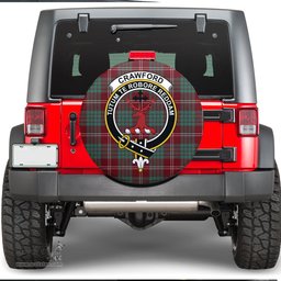 Scottish Crawford Modern Clan Tartan Crest Spare Tire Cover - Show Your Clan Pride