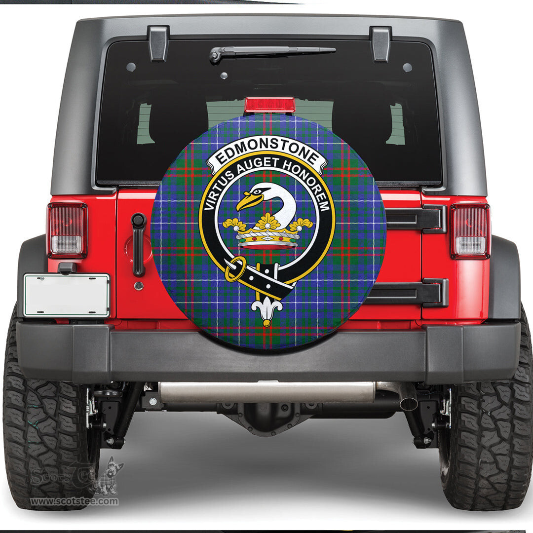 Scottish Edmonstone Clan Tartan Crest Spare Tire Cover - Show Your Clan Pride