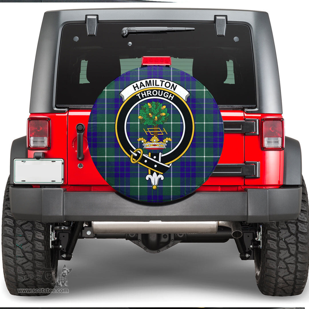 Scottish Hamilton Hunting Modern Clan Tartan Crest Spare Tire Cover - Show Your Clan Pride