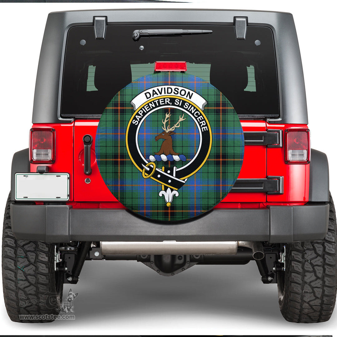 Scottish Davidson Ancient Clan Tartan Crest Spare Tire Cover - Show Your Clan Pride