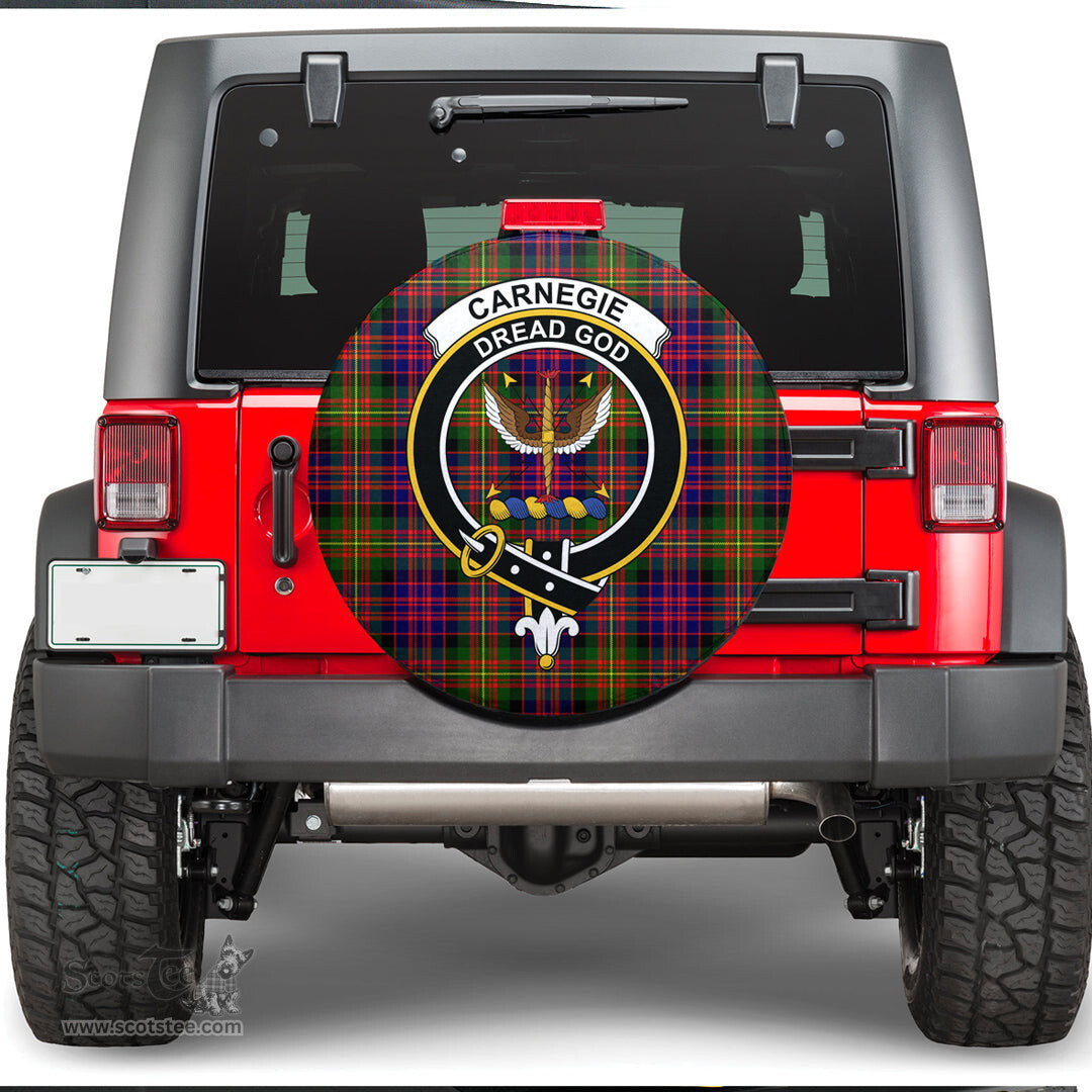 Scottish Carnegie Modern Clan Tartan Crest Spare Tire Cover - Show Your Clan Pride