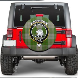 Scottish Cunningham Dress Green Dancers Clan Tartan Crest Spare Tire Cover - Show Your Clan Pride