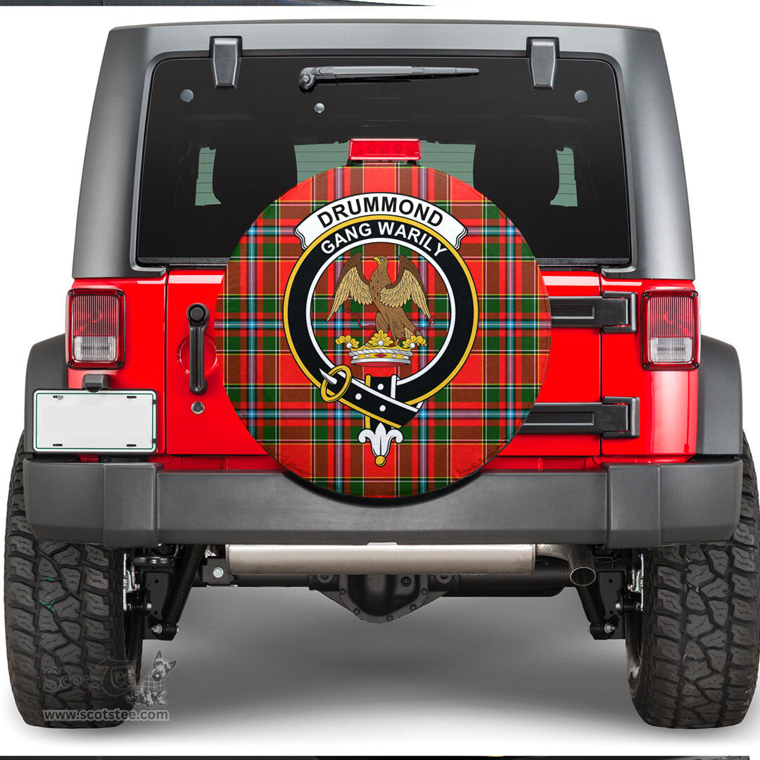 Scottish Drummond of Perth Clan Tartan Crest Spare Tire Cover - Show Your Clan Pride