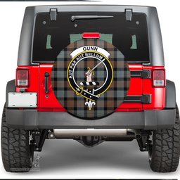 Scottish Gunn Weathered Clan Tartan Crest Spare Tire Cover - Show Your Clan Pride