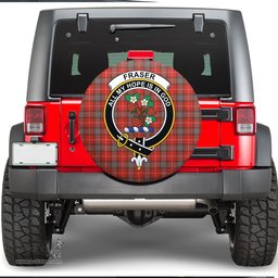 Scottish Fraser Weathered Clan Tartan Crest Spare Tire Cover - Show Your Clan Pride