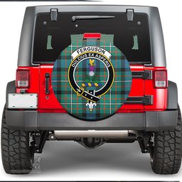 Scottish FERGUSON ANCIENT Clan Tartan Crest Spare Tire Cover - Show Your Clan Pride