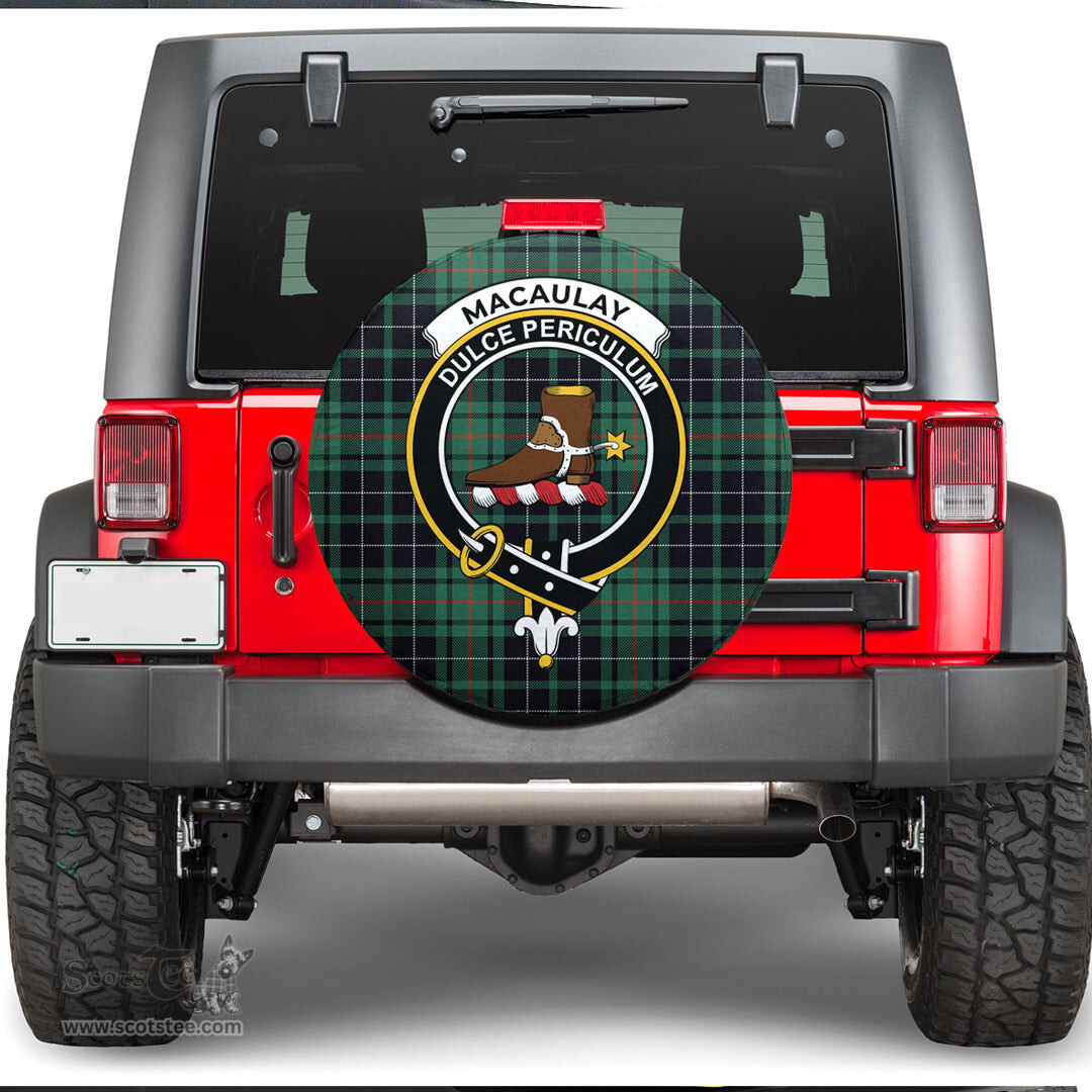 Scottish MacAulay Hunting Ancient Clan Tartan Crest Spare Tire Cover - Show Your Clan Pride