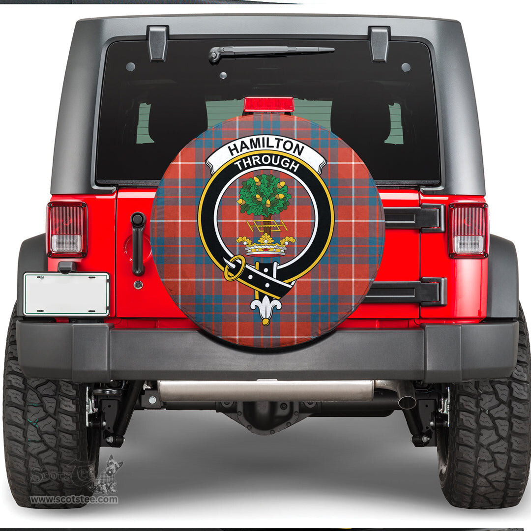 Scottish Hamilton Ancient Clan Tartan Crest Spare Tire Cover - Show Your Clan Pride