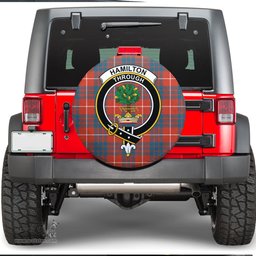 Scottish Hamilton Ancient Clan Tartan Crest Spare Tire Cover - Show Your Clan Pride